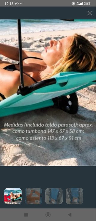 2 Tumbonas Crivit Plegables con Ruedas