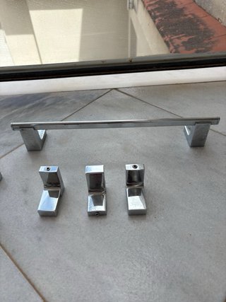 Accesorios baño metal plateado