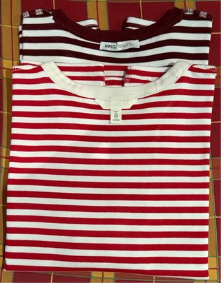 Lote de 2 camisetas de rayas