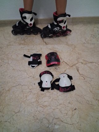 Pack Patines en Línea, Rodilleras y Coderas
