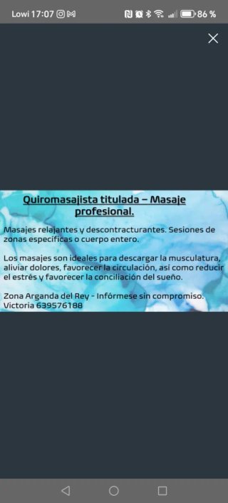 Quiromasajista titulada.