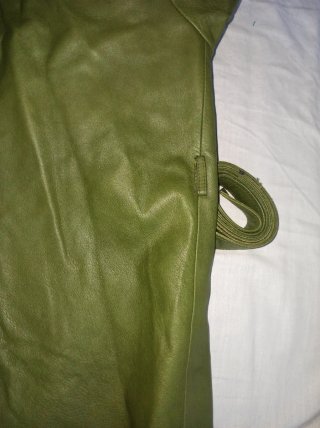 Chaqueta de piel vintage verde