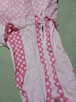 Vestido de flamenca rosa y blanco