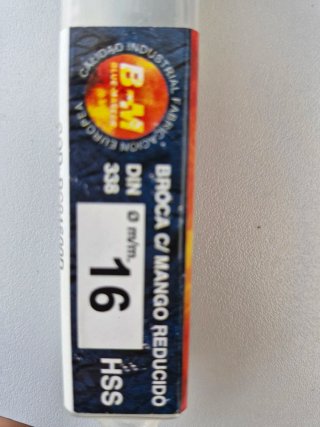 Broca HSS 16mm Mango Reducido