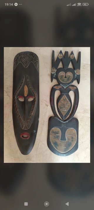 Máscaras africana tribal madera oscura de grandes