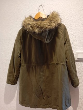 Parka verde militar mujer con capucha