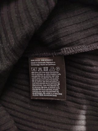 Top negro manga larga lazo - Talla S
