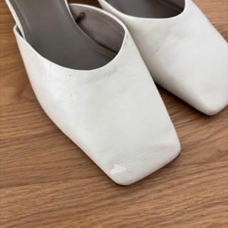 Mules Zara blancas punta cuadrada