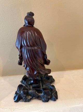 Figura antigua Pescador Chino - Madera palosanto