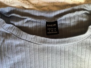Camiseta azul manga larga talla S