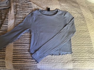 Camiseta azul manga larga talla S