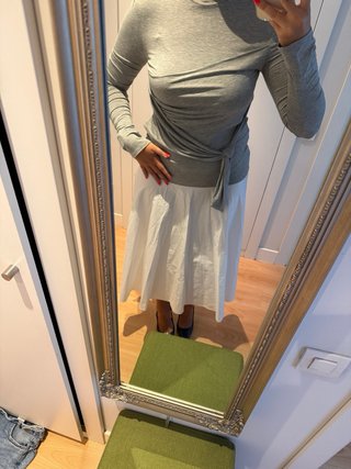 Vestido Zara gris y blanco M/38