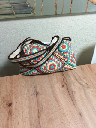 Bolso de crochet multicolor