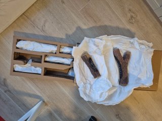 Troncos efecto madera quemada decorativos