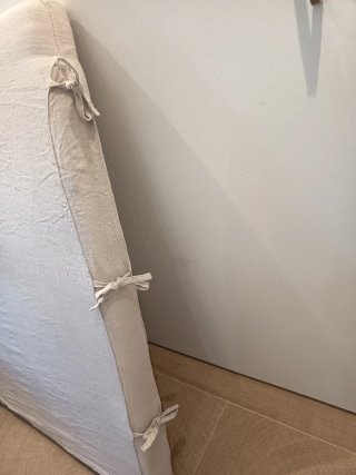 Pack cabecero tapizado y funda lino 140cm
