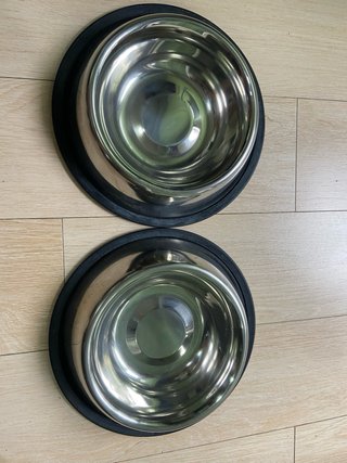 2 Comederos Acero Inoxidable Antideslizantes