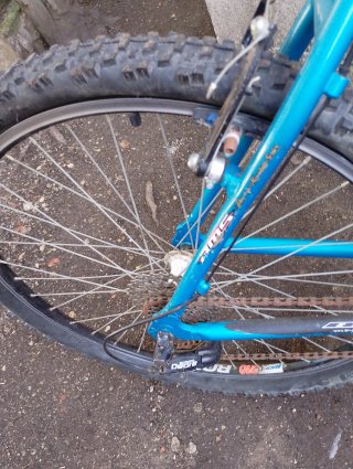 Bicicleta de montaña azul