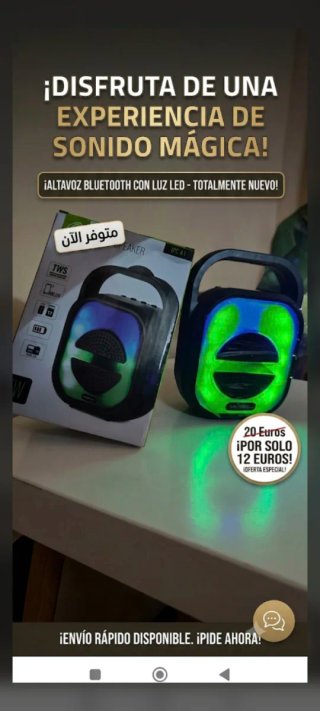 Altavoz Bluetooth LED Negro