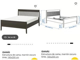Estructura Cama IDANÄS Marrón Oscuro 140x200