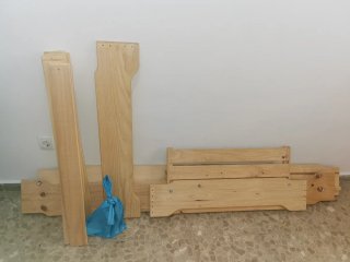 Cama Montessori 90cm Madera Natural con Barrera