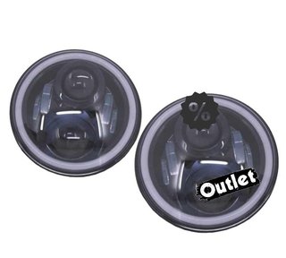 EV FAROS PARA JEEP WRANGLER 96-18 OJOS ANGEL LED NEGRO R0160