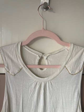 Blusa fiesta dorada y blanca