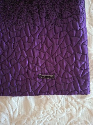 Vestido Desigual Negro y Morado Talla 38