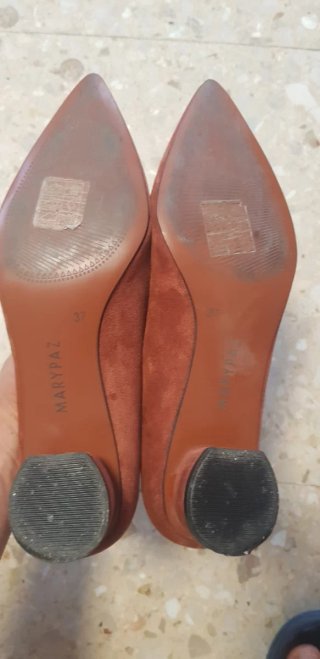 Zapatos Marypaz tacón rosa marrón talla 37