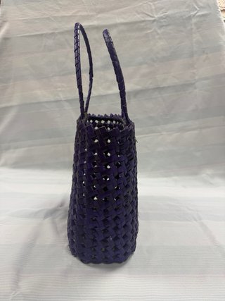 Bolso Capazo Tote Artesanal Morado Tejido