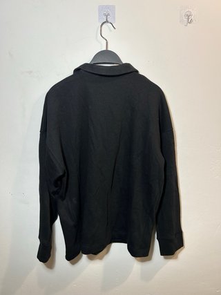 Sudadera Zara cuello polo negra Talla S