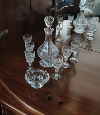 CRISTAL BOHEMIA SOFISTICADO LICORERA Y COPAS