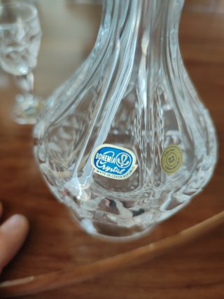CRISTAL BOHEMIA SOFISTICADO LICORERA Y COPAS