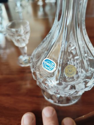 CRISTAL BOHEMIA SOFISTICADO LICORERA Y COPAS