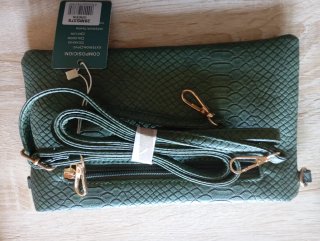 Bolso de mano, cruzado o al hombro verde serpiente