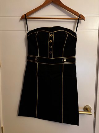 Vestido pin up H&M negro con detalles dorados