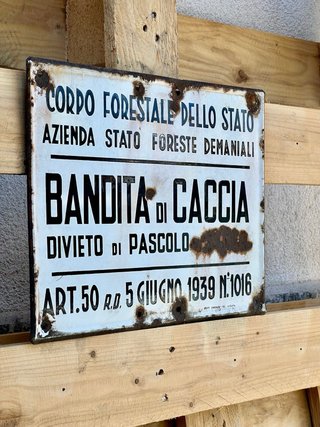 Targa Smaltata Bandita di Caccia Vintage 1939