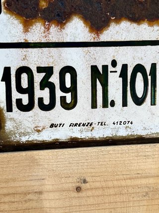 Targa Smaltata Bandita di Caccia Vintage 1939