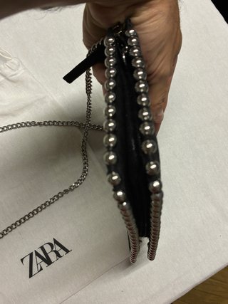 Bolso Zara Negro Tachuelas Cadena