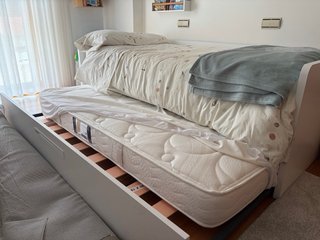 Cama nido 90 cm blanca+ 2 colchones