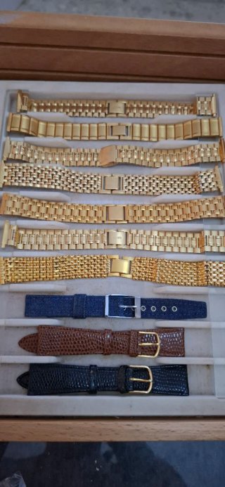 Confezione da 20 cinture per orologi in acciaio, colore oro