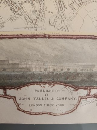 Mapa histórico London 1851 reproducción John Talli