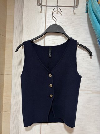 Chaleco Stradivarius Azul Oscuro Talla s