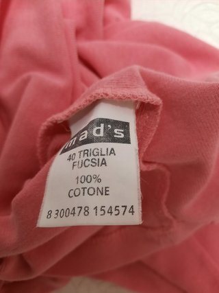 Maglia fucsia 100% cotone con scollatura ampia