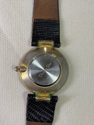 Christian Dior Orologio Vintage Pelle Nera