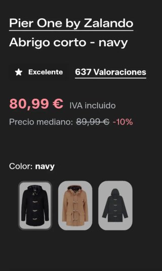 Abrigo corto Pier One azul marino talla M