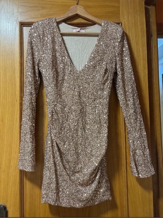 Vestido de fiesta dorado Talla S