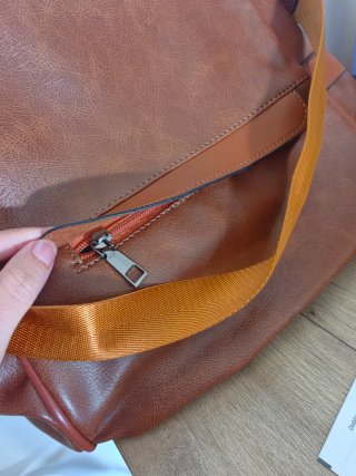 Mochila bolso cuero mujer marrón