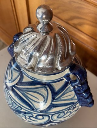 Orza cerámica plata pintada mano