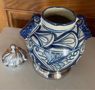 Orza cerámica plata pintada mano