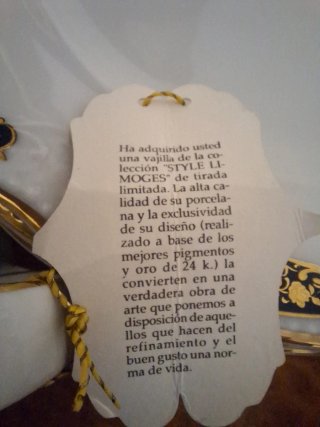Vajilla estilo Limoges Porcelana Dorada